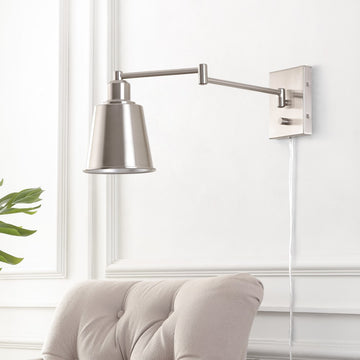 Cary 5.75" Iron Contemporary Swing Arm LED Wall Sconce - JONATHAN Y